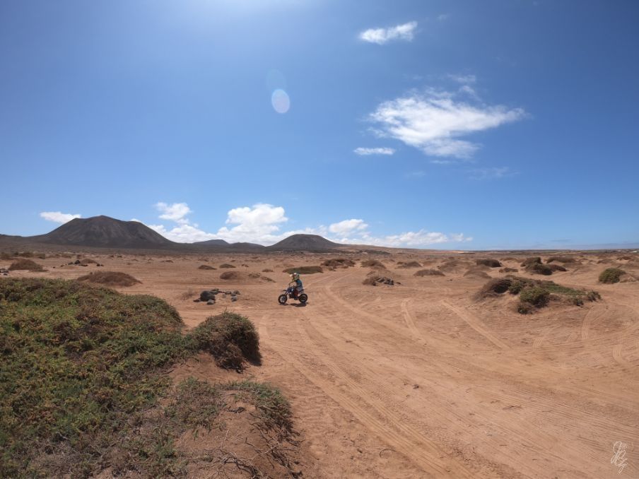 Kid on a motocross in the north of Fuerteventura