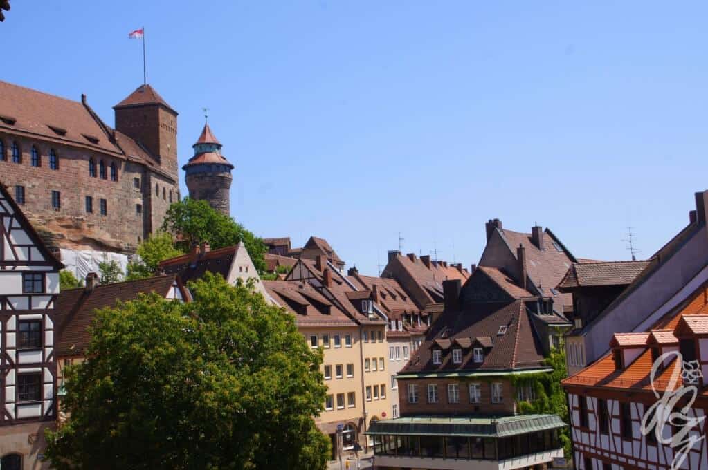 View towards the castle and a part of Nuremberg