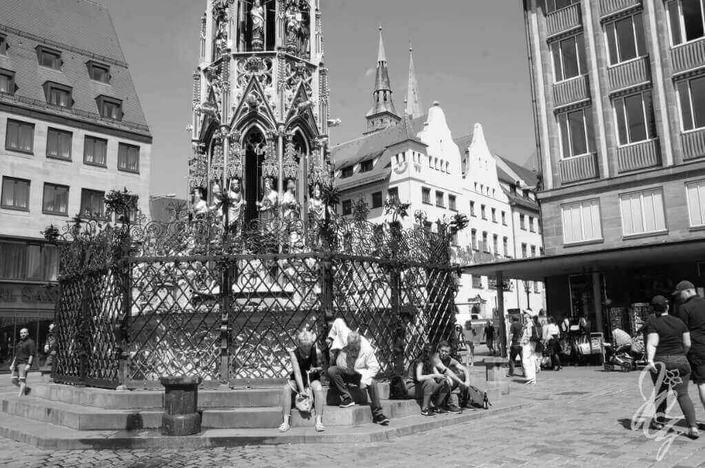 The beautiful fountain at the market in Nuremberg
