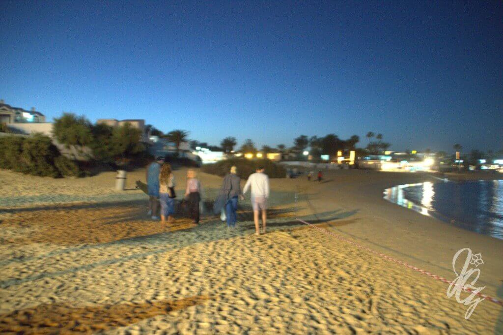 Walking along the beach in the evening in Corralejo