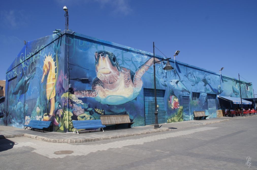 The restaurant La Lonja at the harbour in Corralejo