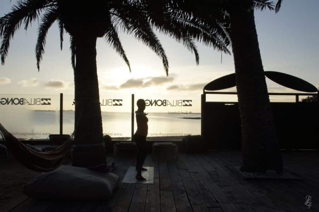 Morning Yoga at Billabong Surfcamp at Sunrise