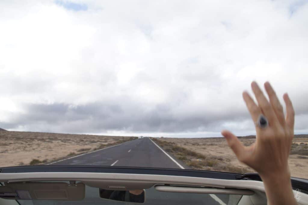 Road trip in a convertible in Fuerteventura