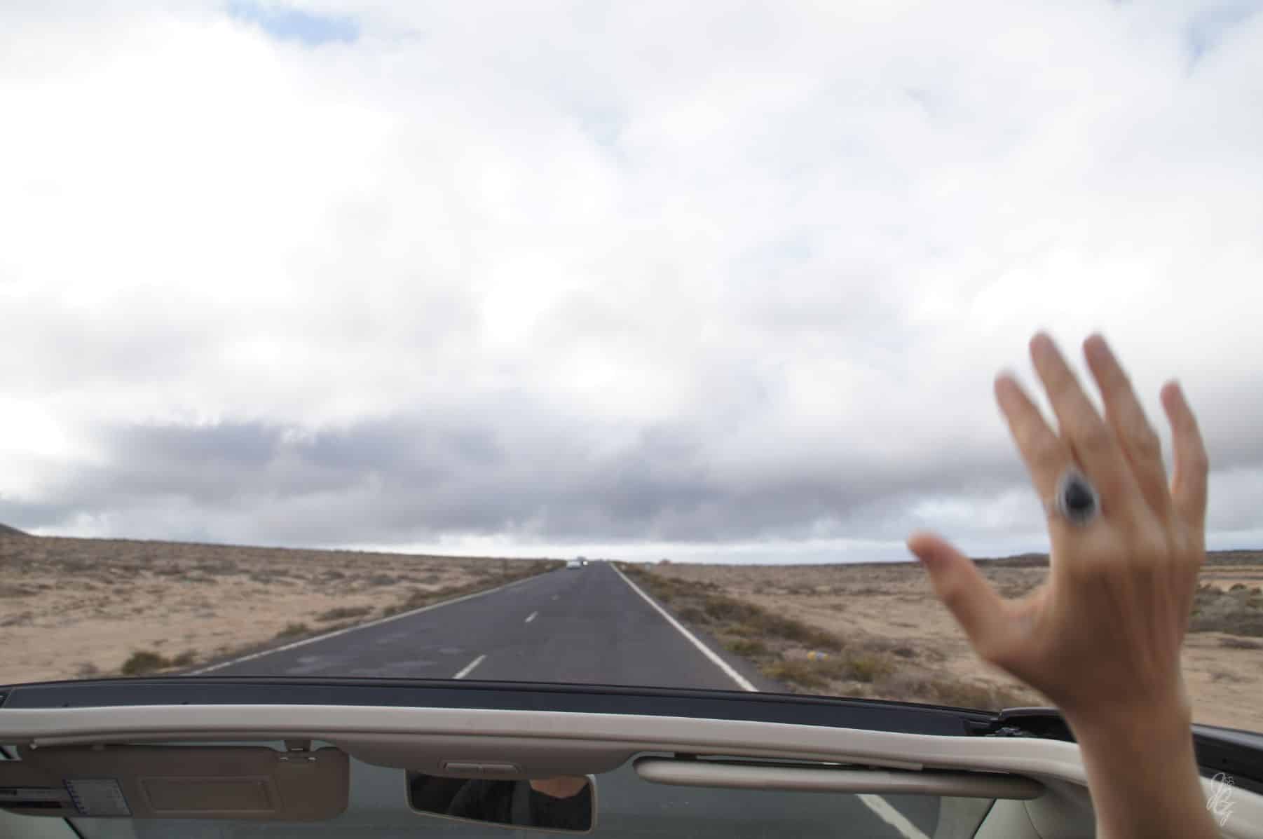 Road trip in a convertible in Fuerteventura