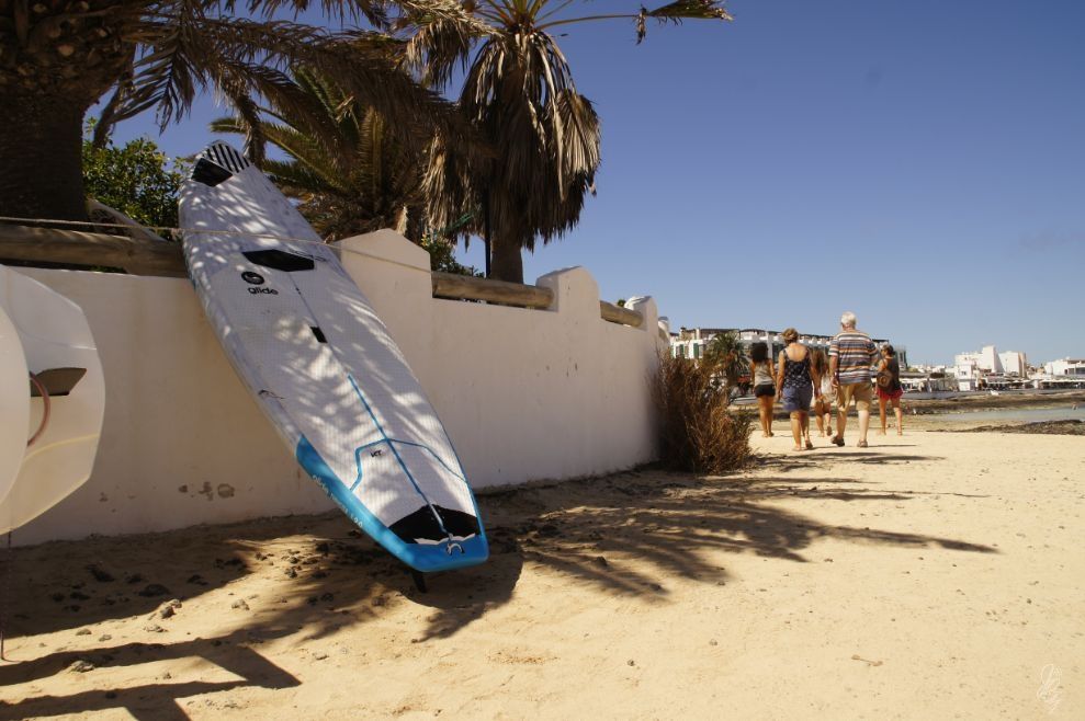 Surf board at the beach in Corralejo