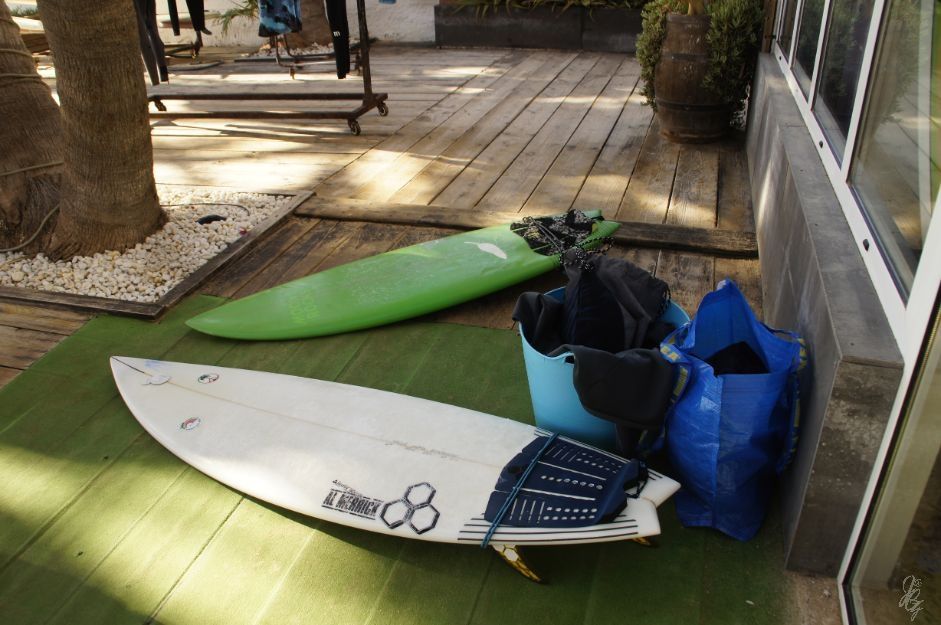 Surf boards at the Billabong Surfcamp