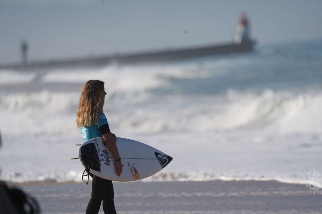 Surfer Caroline Marks at the Roxy Pro France 2019