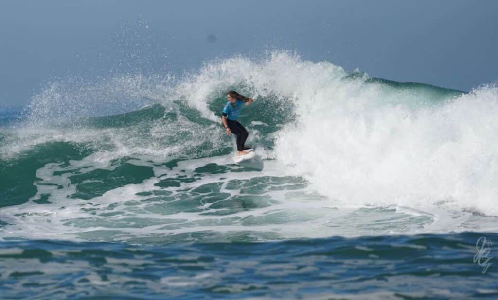 Surfer Caroline Marks at the Roxy Pro France 2019