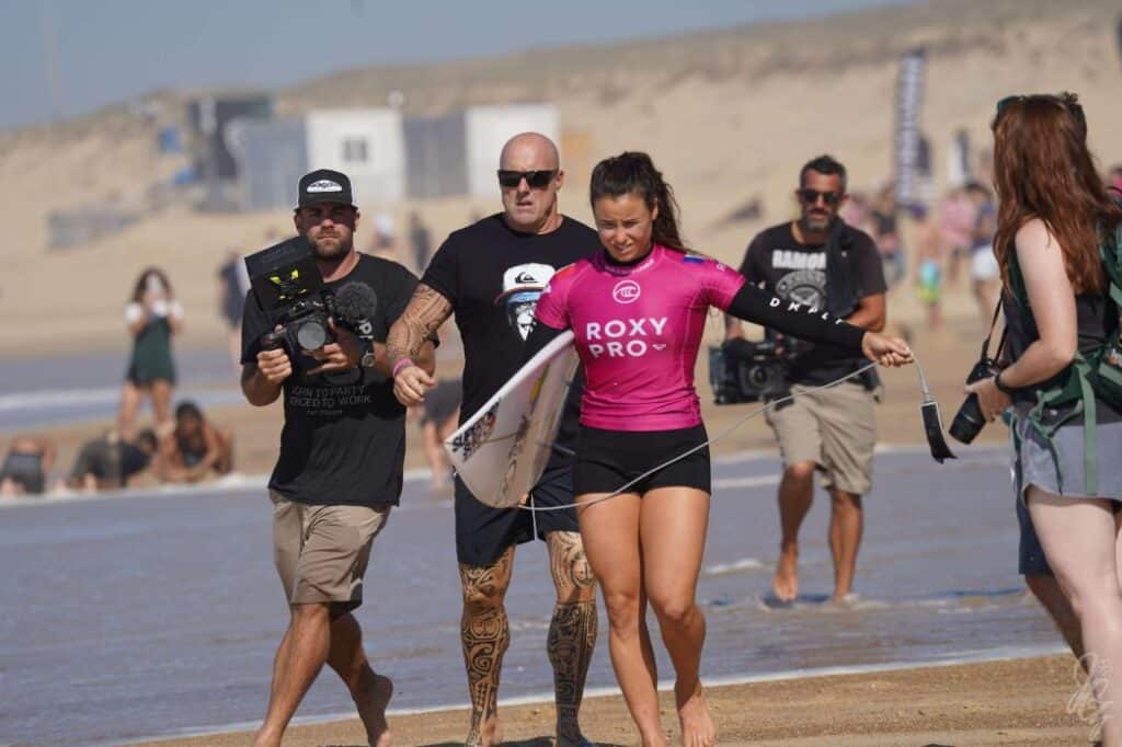 Surfer Johanne Defay at the Roxy Pro France 2019