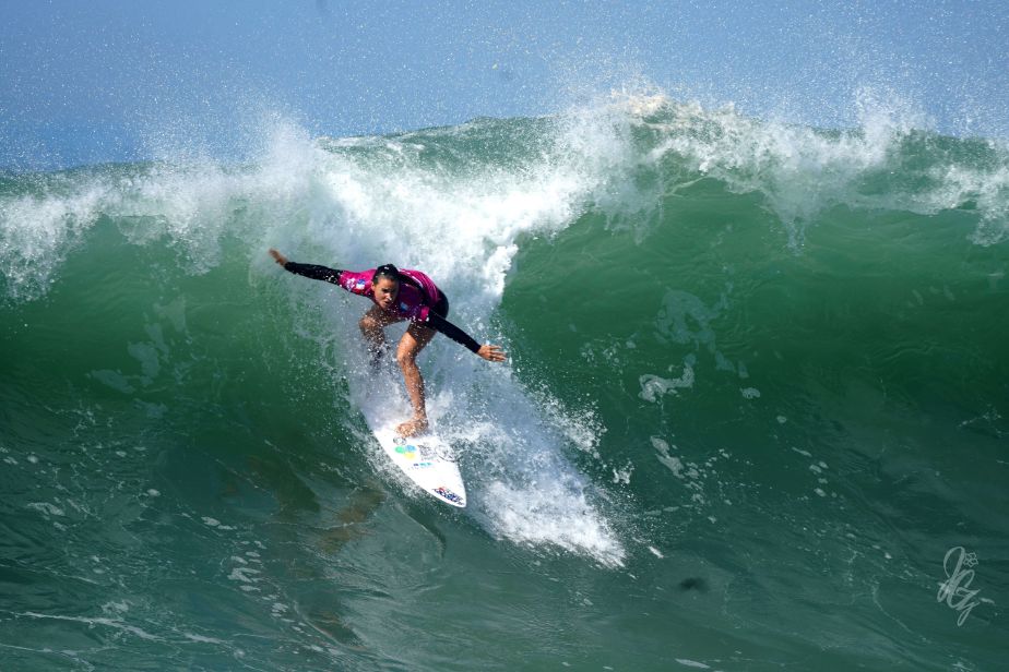 Surfer Johanne Defay at the Roxy Pro France 2019