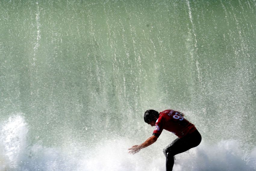 Surfer Jeremy Flores at the Quiksilver Pro France 2019