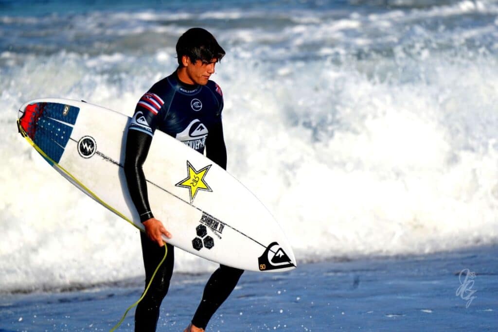 Surfer Ezekiel Lau at the Quiksilver Pro France 2019