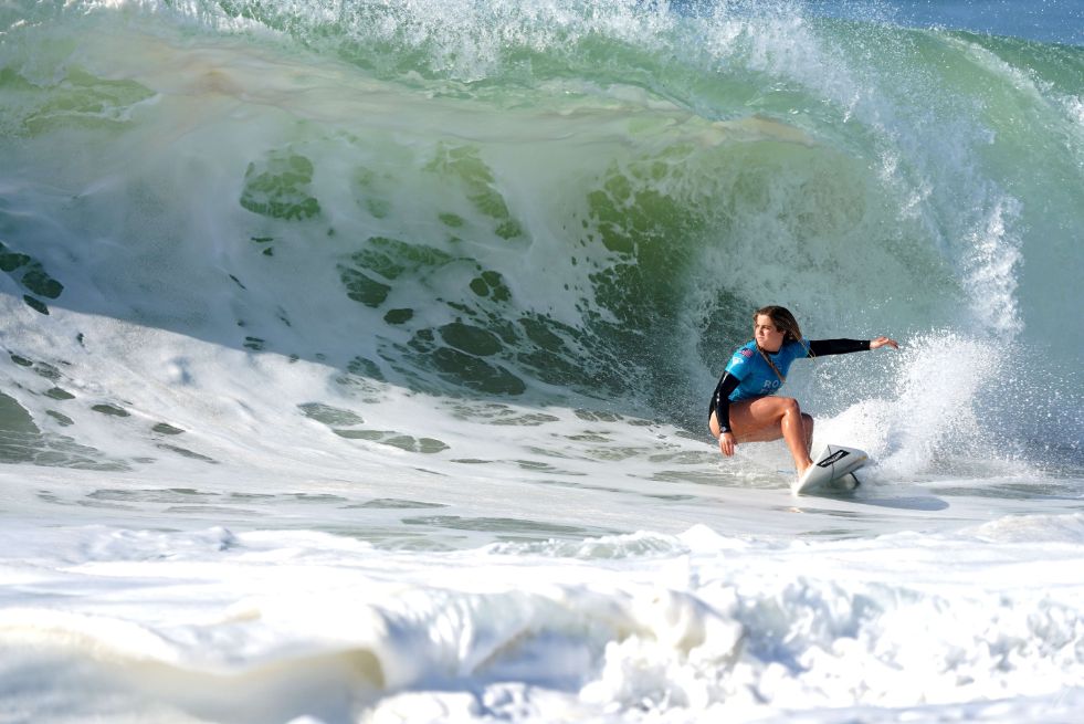 Surfer Caroline Marks at the Roxy Pro France 2019