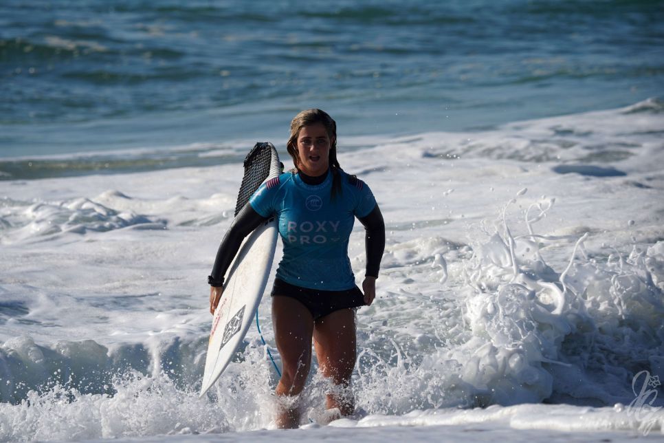 Surfer Caroline Marks at the Roxy Pro France 2019
