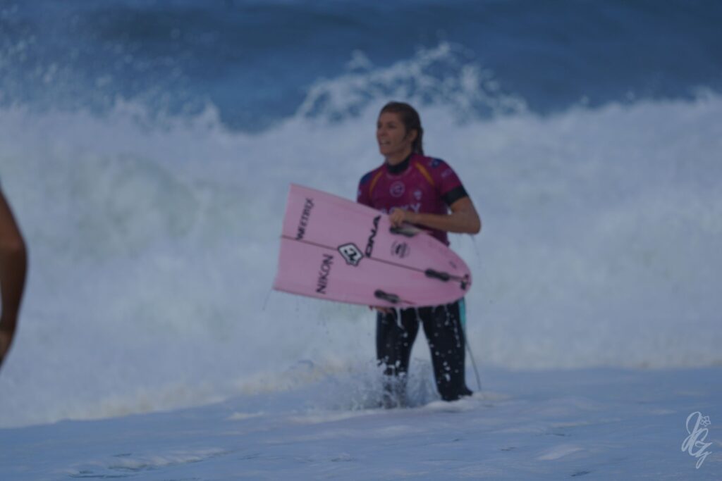 Surfer Stephanie Gilmore at the Roxy Pro 2019