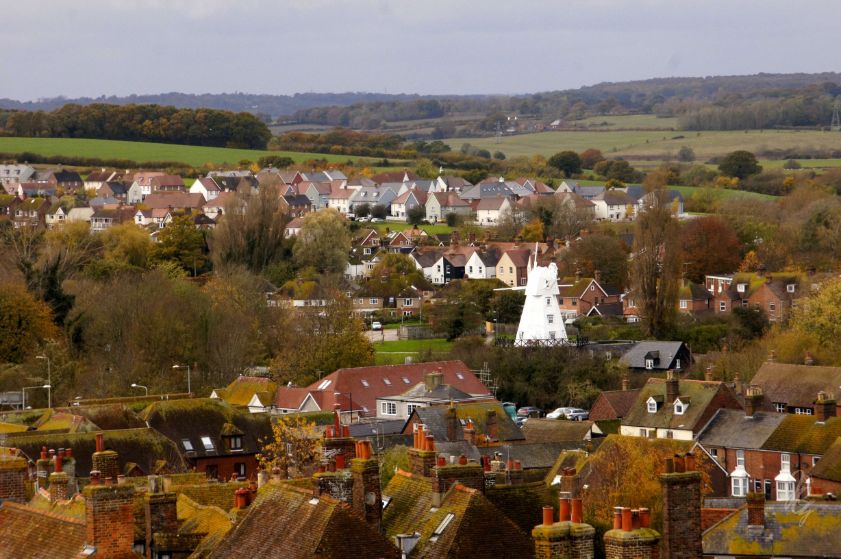 View over Rye from St. Mary's church belltower