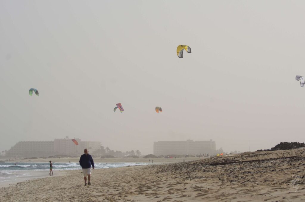 Kite surfers in Corralejo