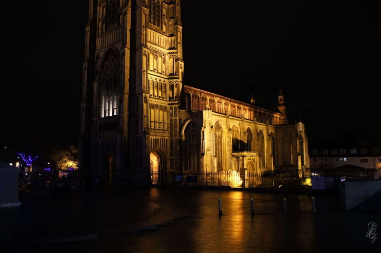 Church in Norwich by night