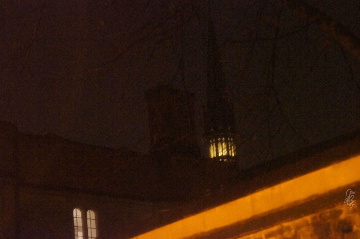 Enlighted Tower in Oxford at night