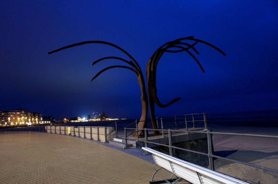 Art installation at the beach promenade in Ostend