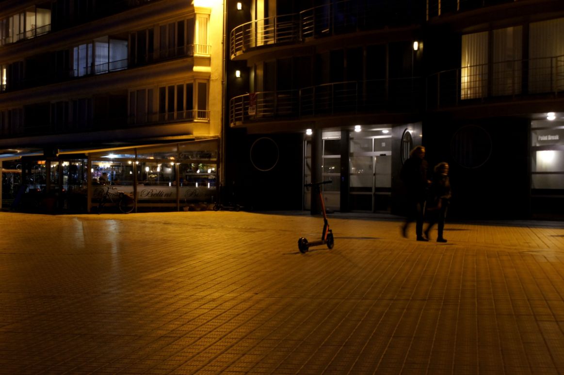 Beach promenade in Ostend in the evening