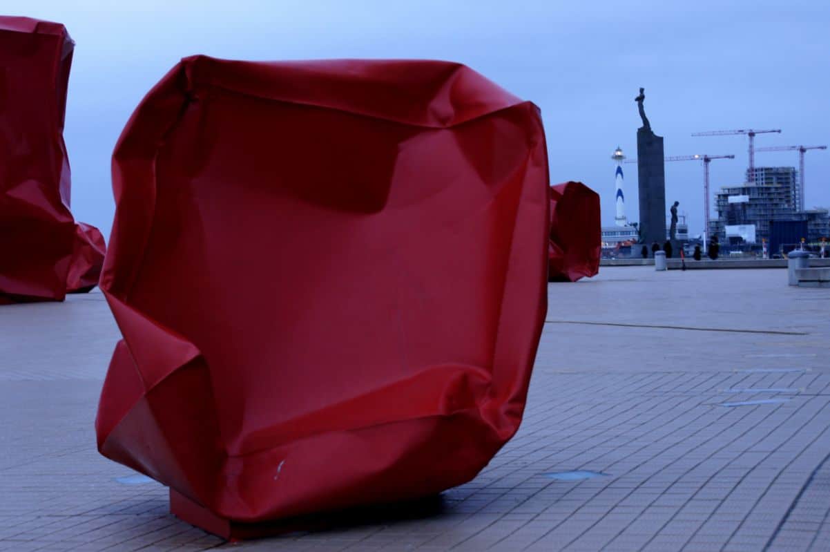 Art installation at the beach promenade in Ostend