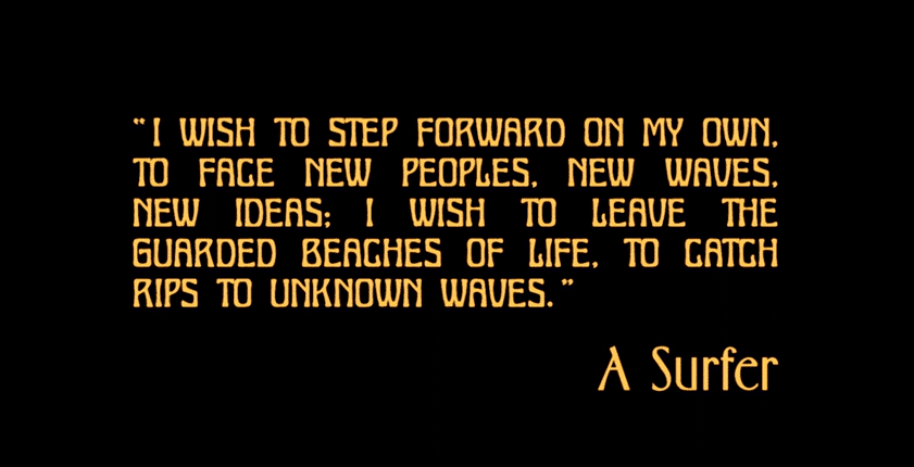 quote and screenshot taken from the movie Self Discovery for Social Survival, minute 2.34