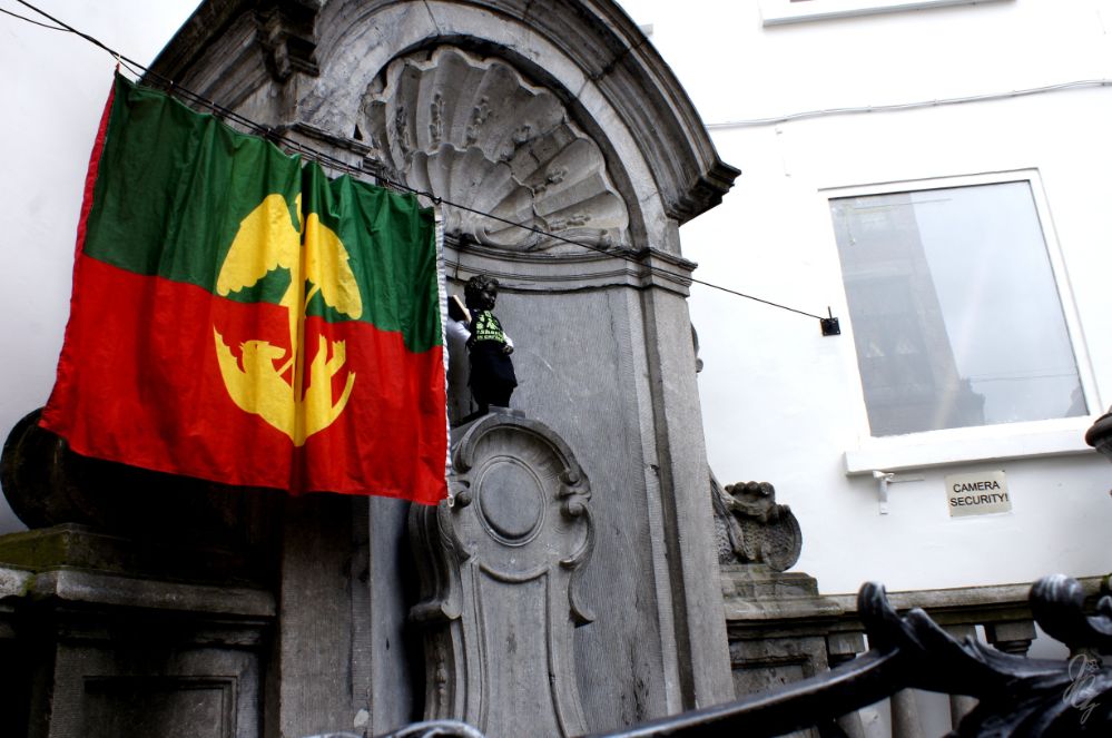 Manneken Pis during the dressing ceremony in Brussels
