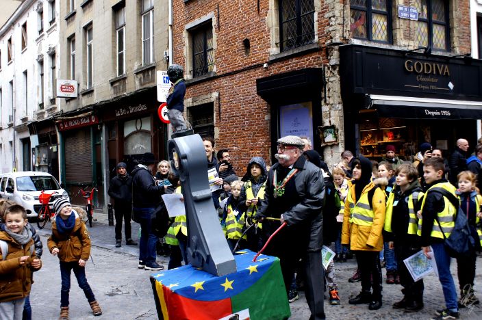 Manneken Pis during the dressing ceremony in Brussels