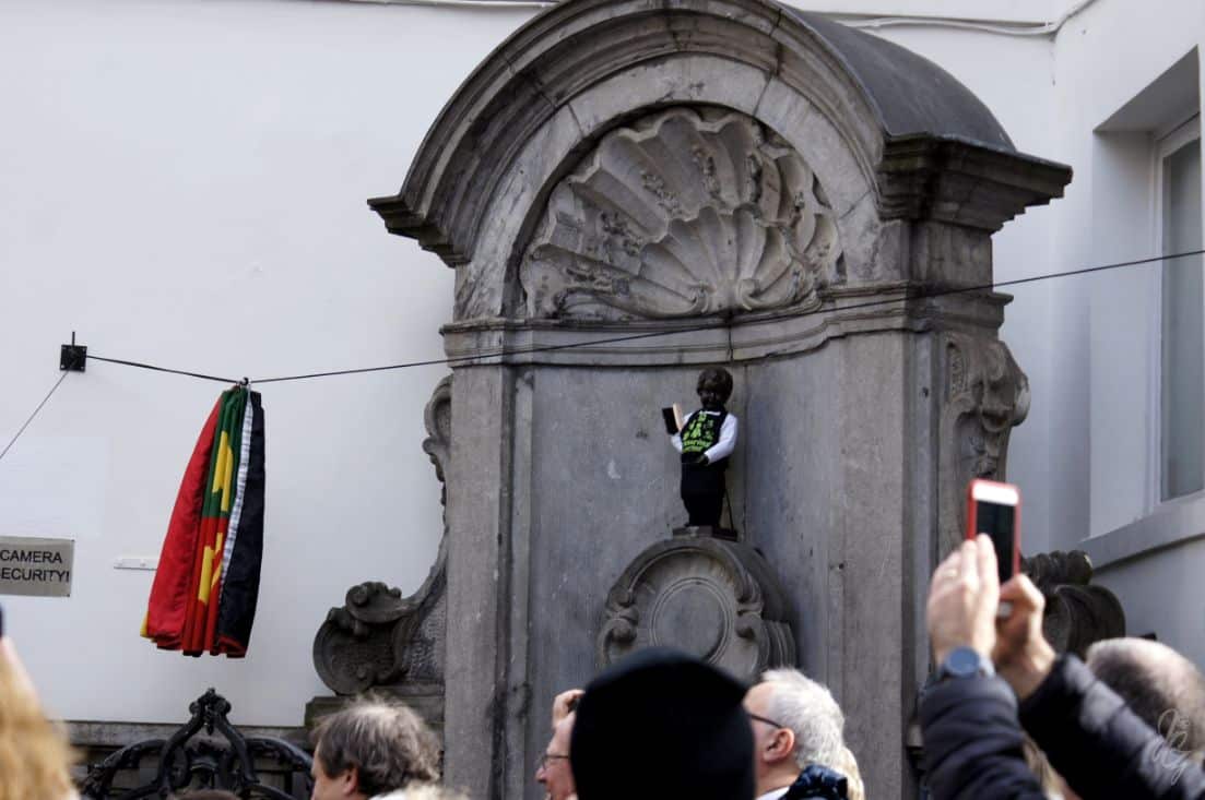 Manneken Pis during the dressing ceremony in Brussels