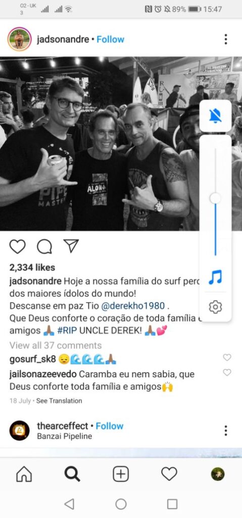 Instagram post by Jadson Andre about Derek Ho