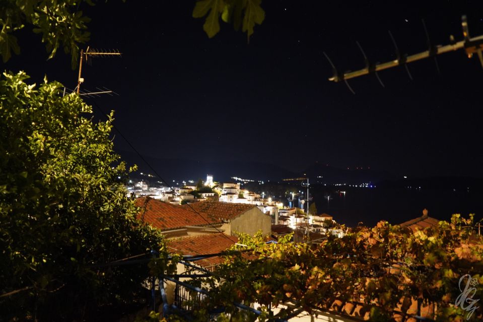 View over the harbour at Poros at night