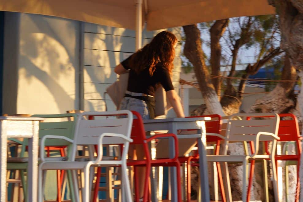 Preparations before the day in a restaurant in Serifos