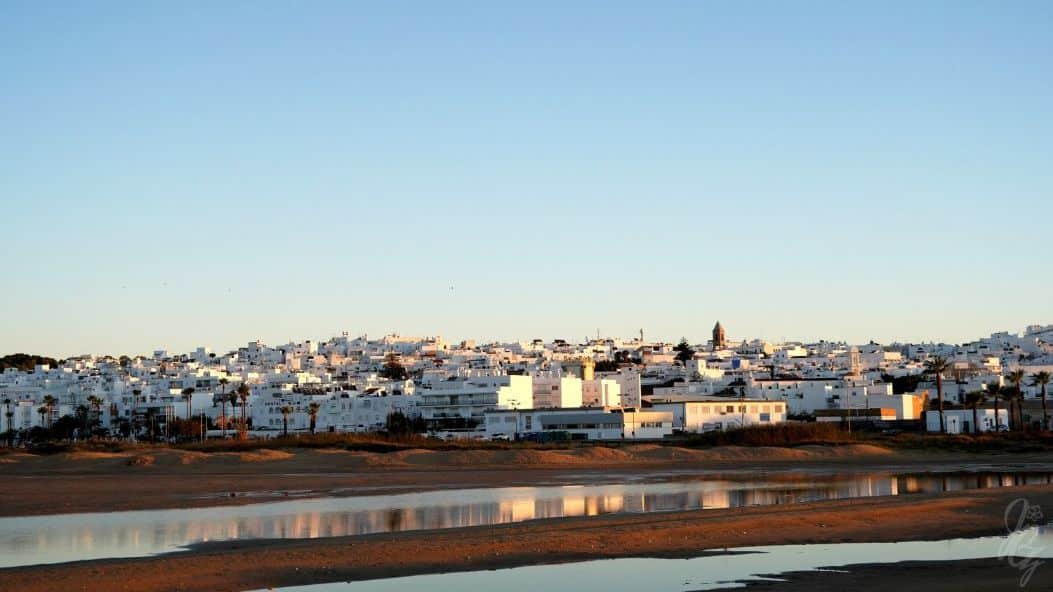 View over Conil de la Frontera at sunrise