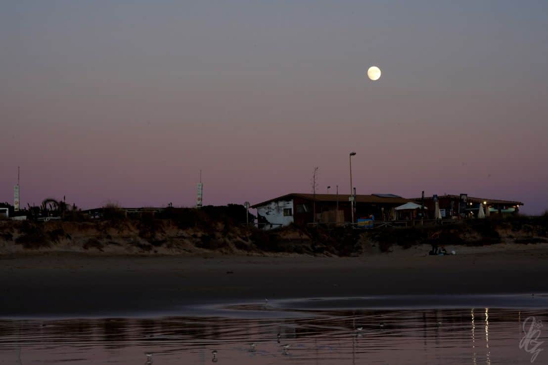 Beach in El Palmar at sunset
