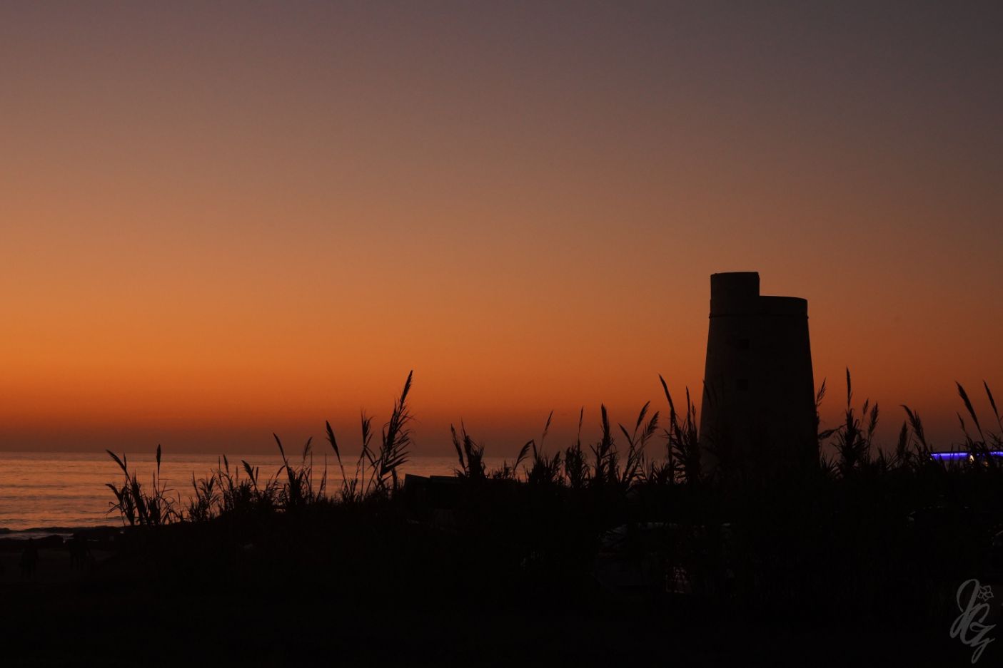 Coastal Tower in El Palmar at sunset