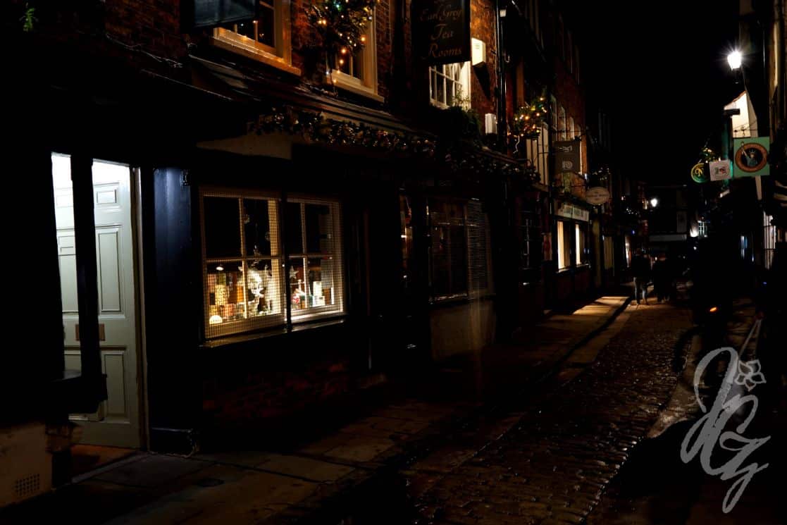 The Shambles in York at night