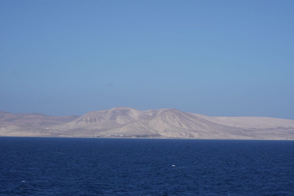 View from the ferry towards Fuerteventura