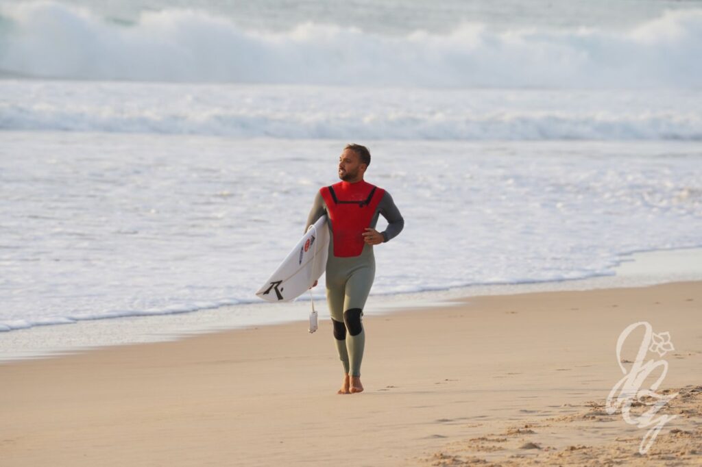 Caio Ibelli going for a freesurf during the Meo Pro Portugal 2022 at Supertubos in Peniche