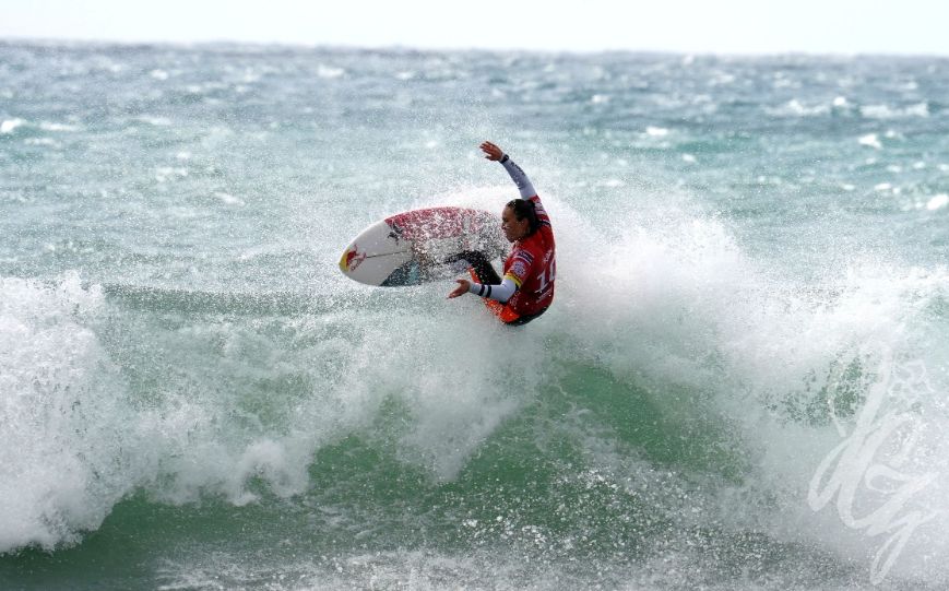 Carissa Moore at the Meo Pro Portugal 2022 at Supertubos in Peniche
