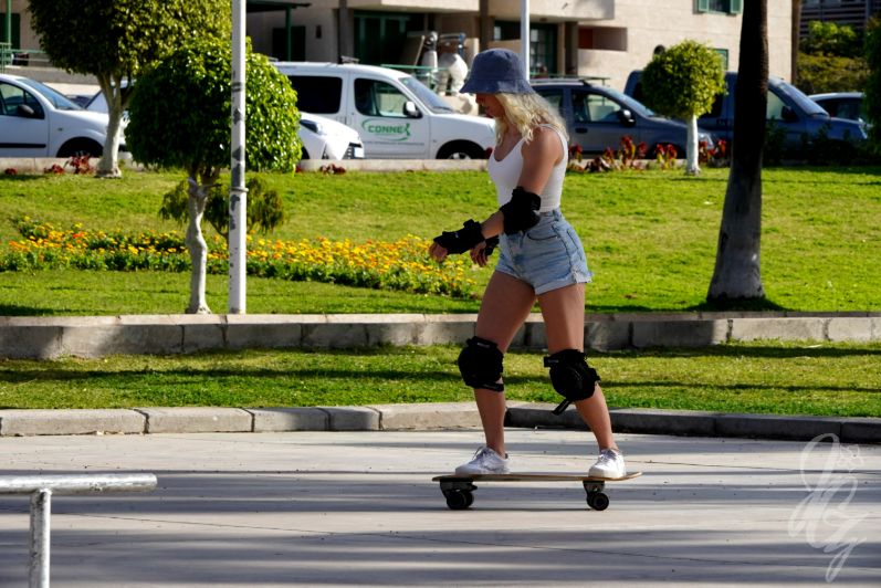 Skating in Playa de las Americas in Tenerife