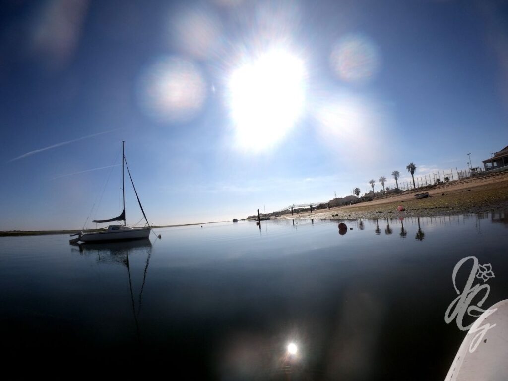 Paddleboarding at the Ria Formosa in Praia de Faro