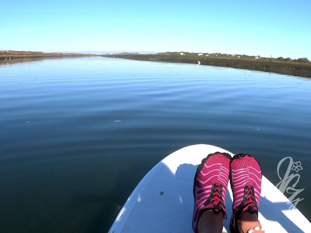 Paddleboarding at the Ria Formosa in Praia de Faro