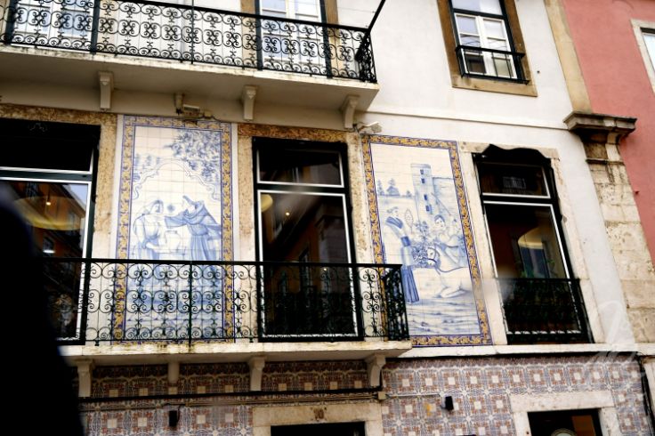 Decorative tiles near the castle in Lisbon