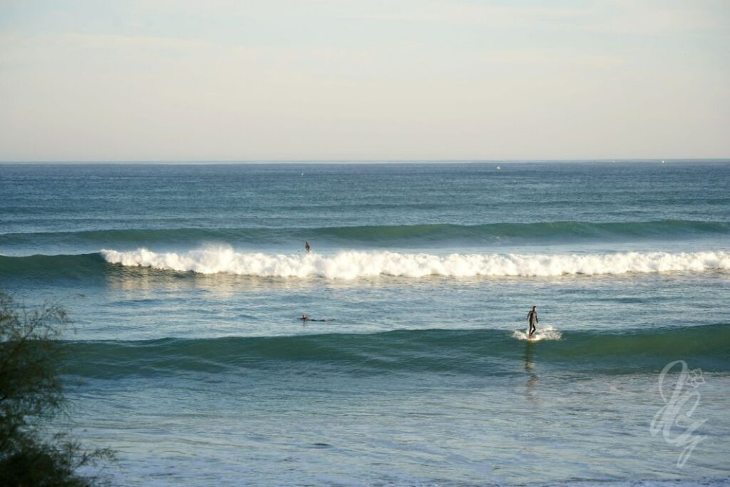 View from the window at Hendaye beach in the morning