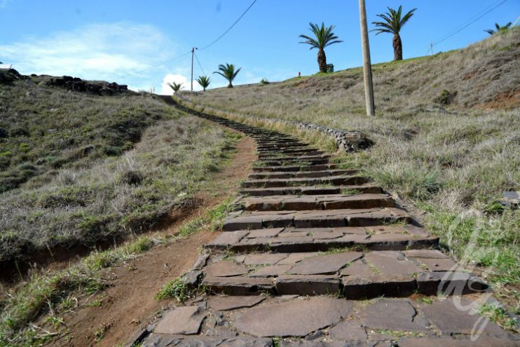 Stairs leading to the beach Prainha in Madeira