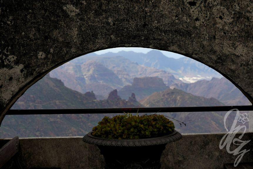 Views from Cruz de Tejeda towards Roque Bentayga