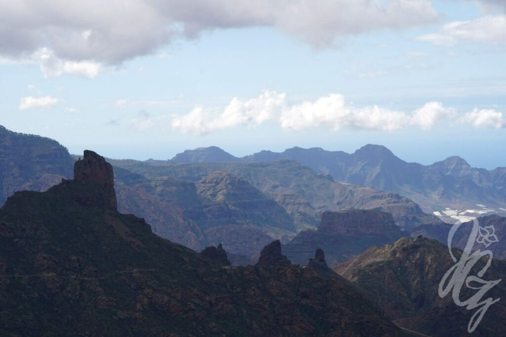 Views from Cruz de Tejeda towards Roque Bentayga
