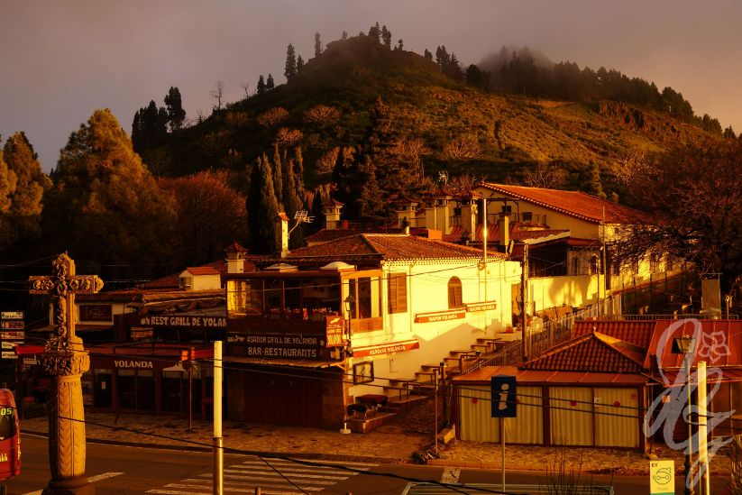Sunset over the Barranco de Tejeda as seen from Cruz de Tejeda