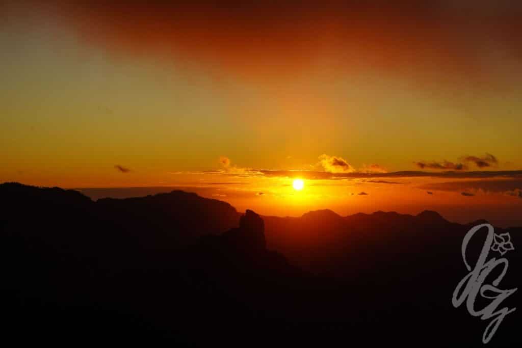 Sunset over the Barranco de Tejeda as seen from Cruz de Tejeda